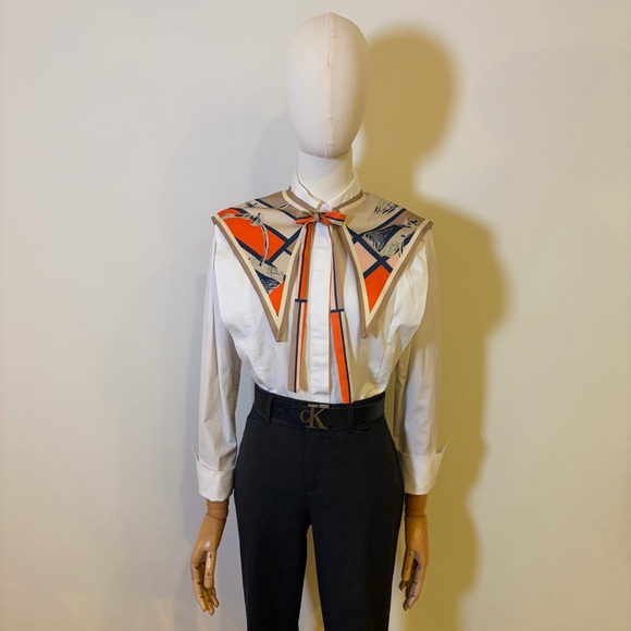 Chic Detachable Horse Print Scarf Collar | Equestrian Style | New - Picture 2 of 6